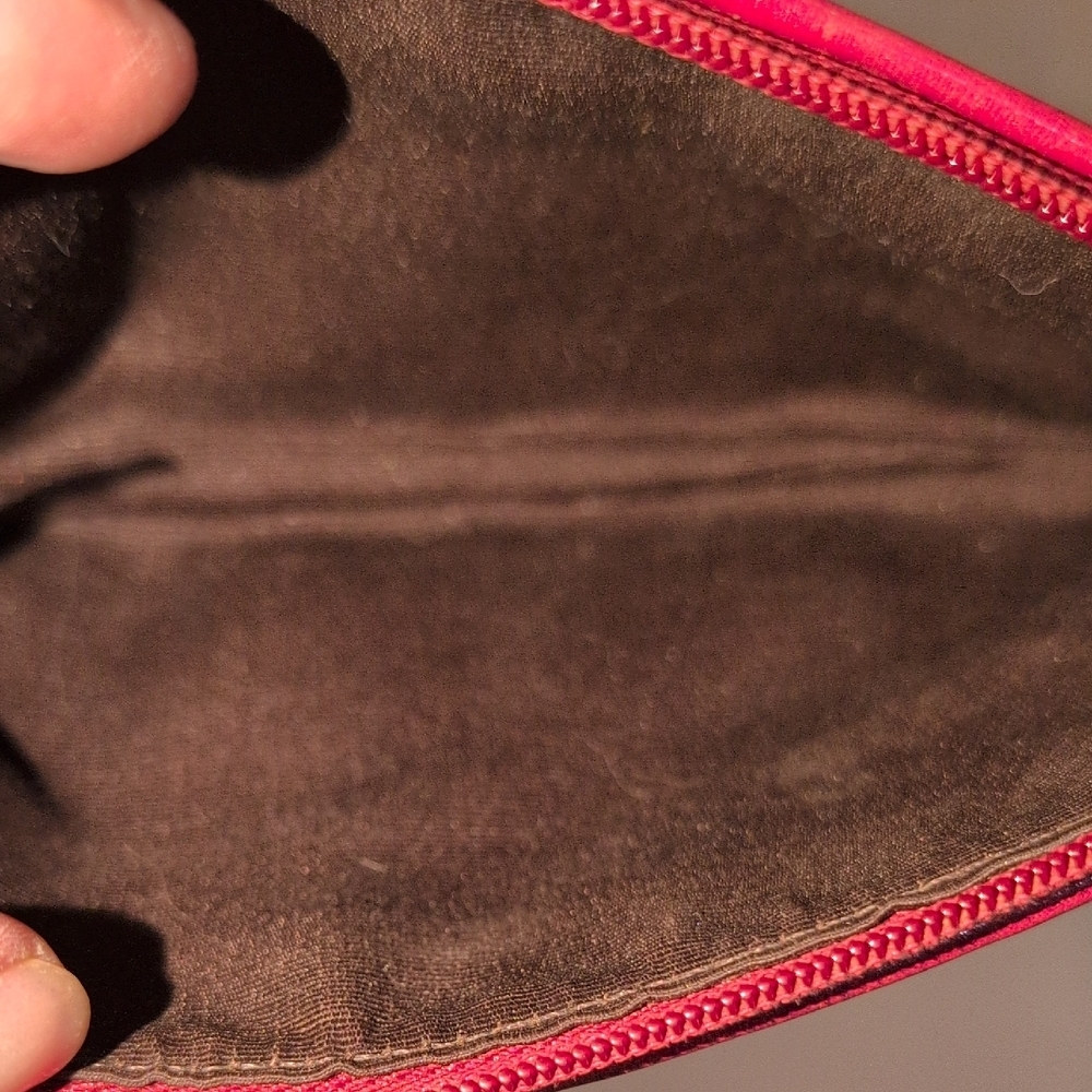 Coach Maroon All Leather Wristlet - Picture 6 of 6